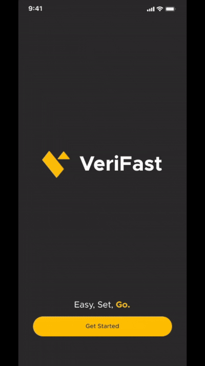 VeriFast app: creating an account and generating a Verification Application Number